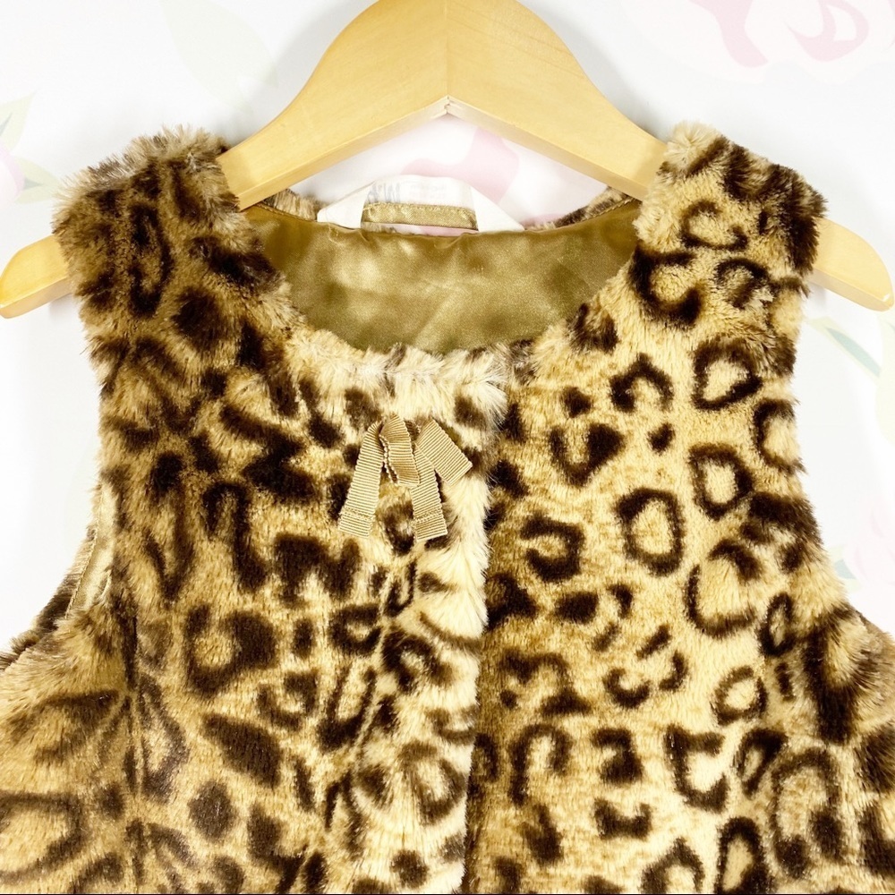 H&M Faux Fur Leopard Print Vest 5 6 - Picture 2 of 9